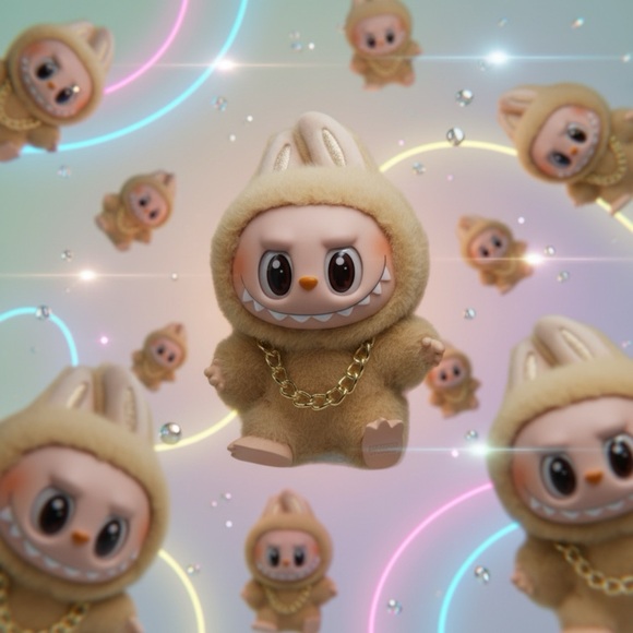 LABUBU - Gold Tone Cuban Link Chain Necklace - Small - POPMART - Labubu Jewelry - Picture 3 of 5